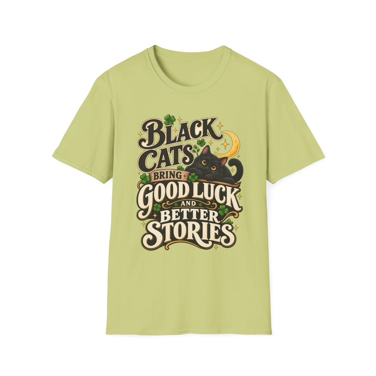Black Cats Bring Good Luck T-Shirt — Cute Lucky Black Cat Graphic Tee