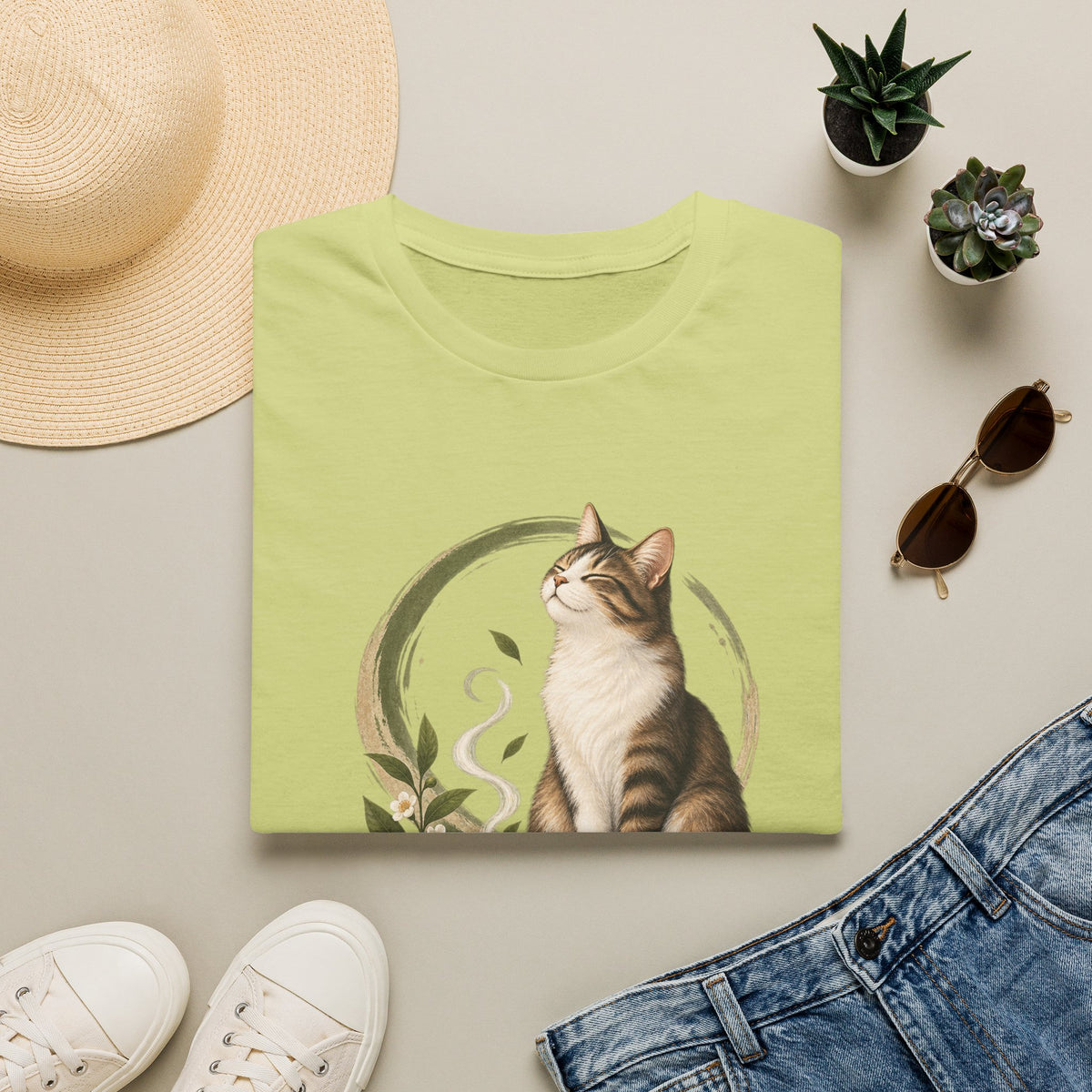 Matcha Cat T-Shirt — Cute Tea Lover Graphic Tee
