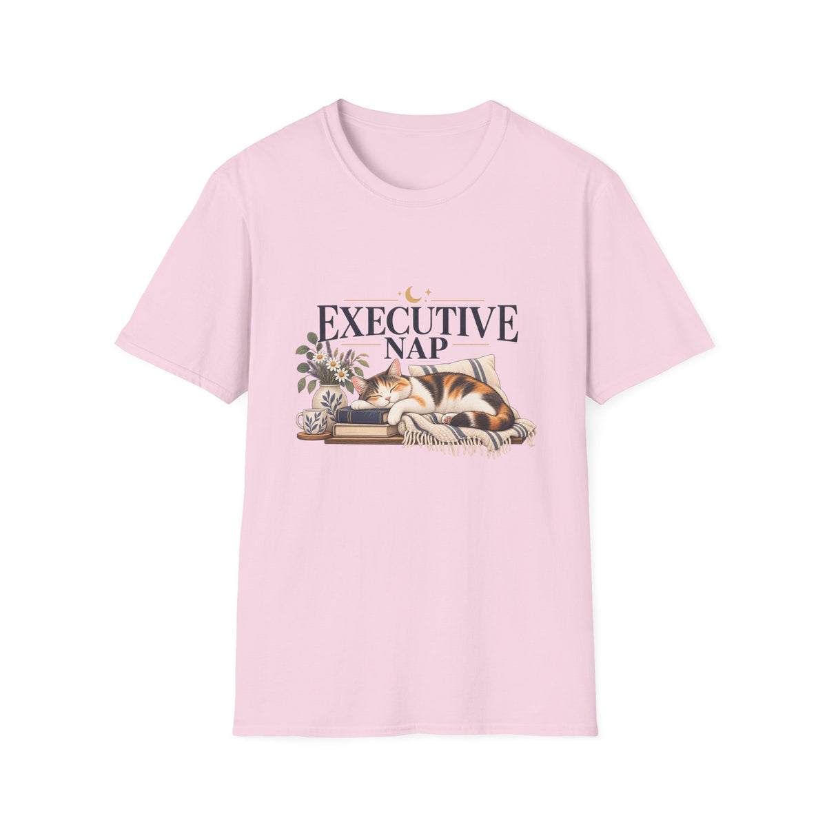 Executive Nap T-Shirt — Cute Cat Sleeping Graphic Tee for Cat Lovers