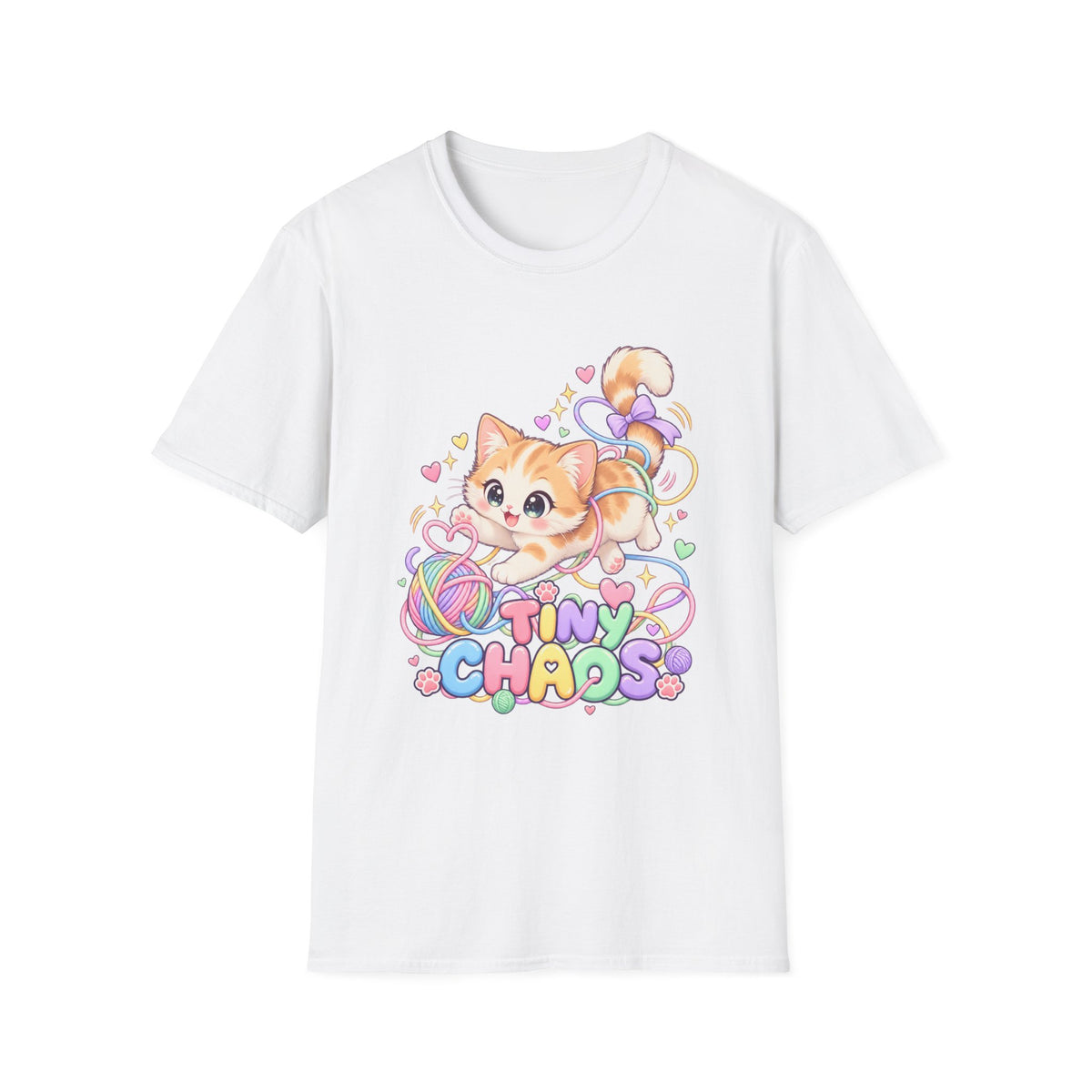 Cute Kitten Graphic T-Shirt — "Tiny Chaos" Pastel Cat Design