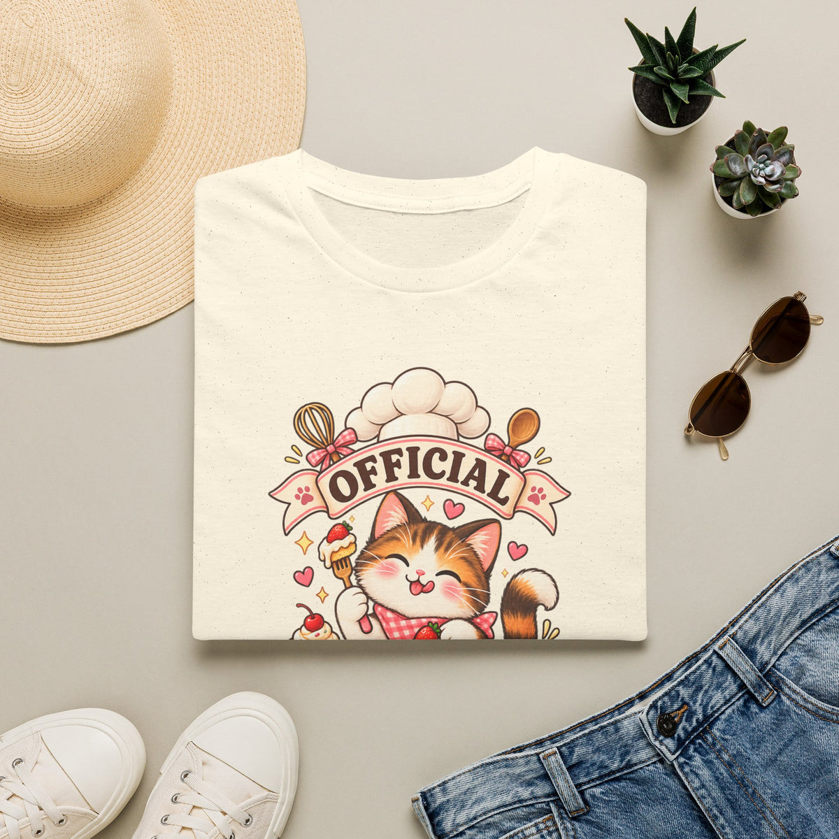 T-Shirt — "Official Candy Tester" Cute Cat Graphic