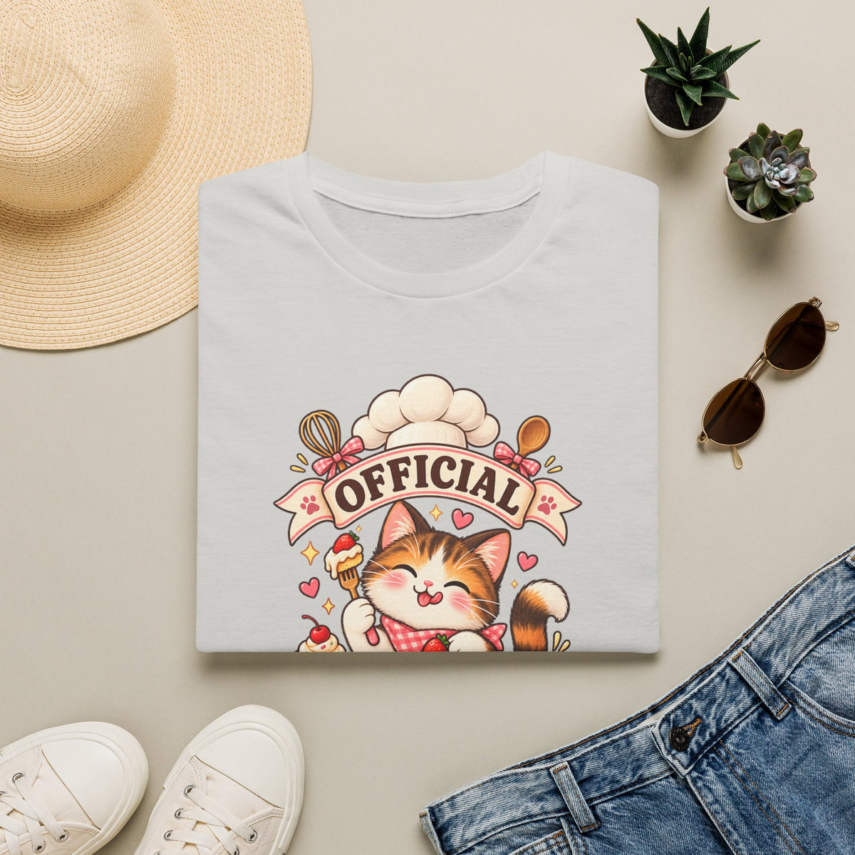 T-Shirt — "Official Candy Tester" Cute Cat Graphic