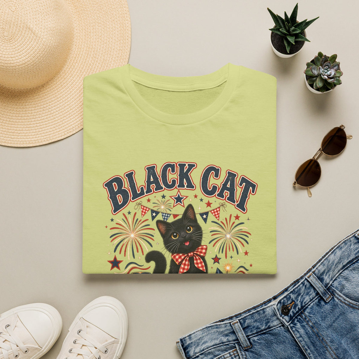 Black Cat Sparkle Club Tee – Cute Retro Cat Graphic T‑Shirt
