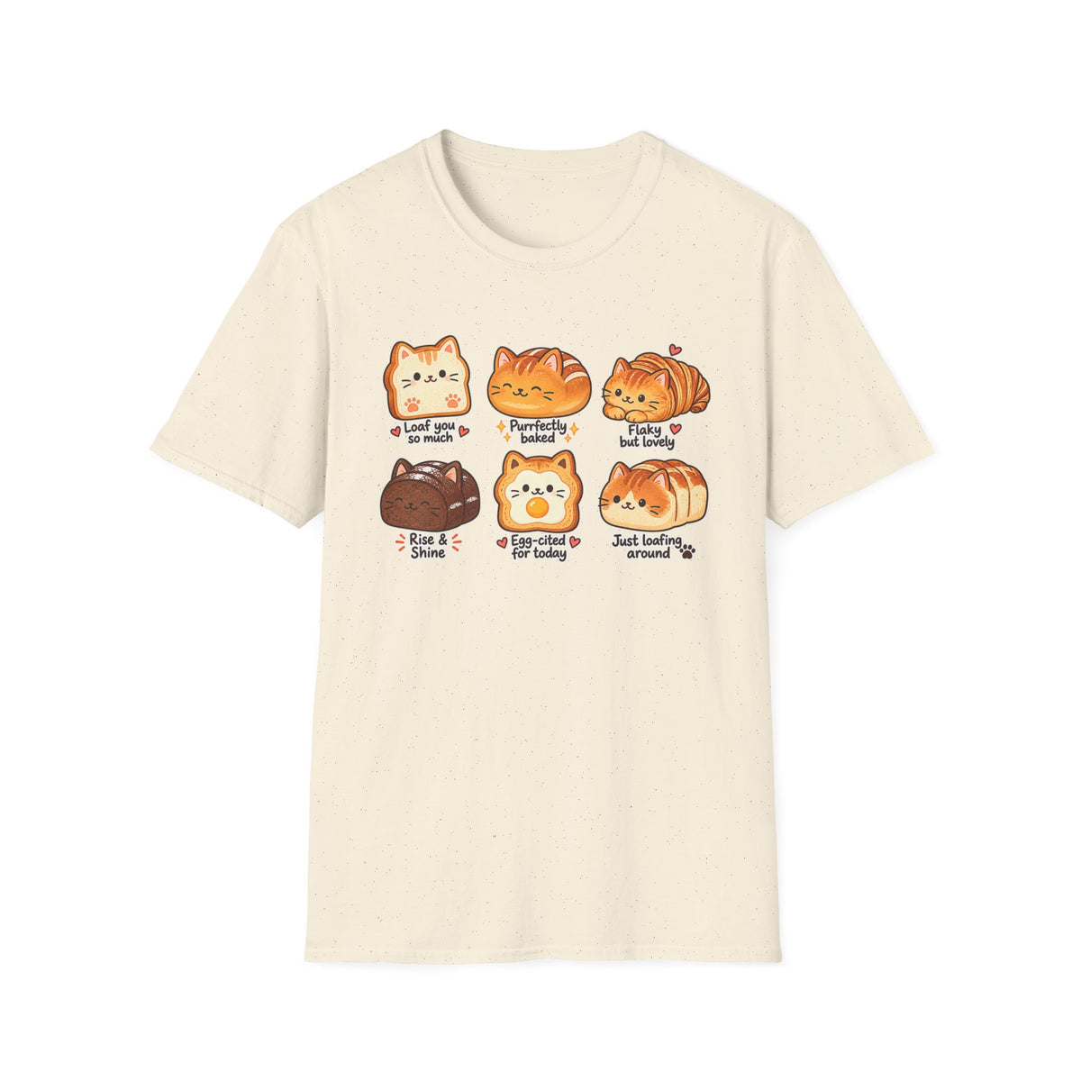 Cat Bread T-Shirt — Cute 'Loaf You So Much' Kawaii Bakery Cat Design