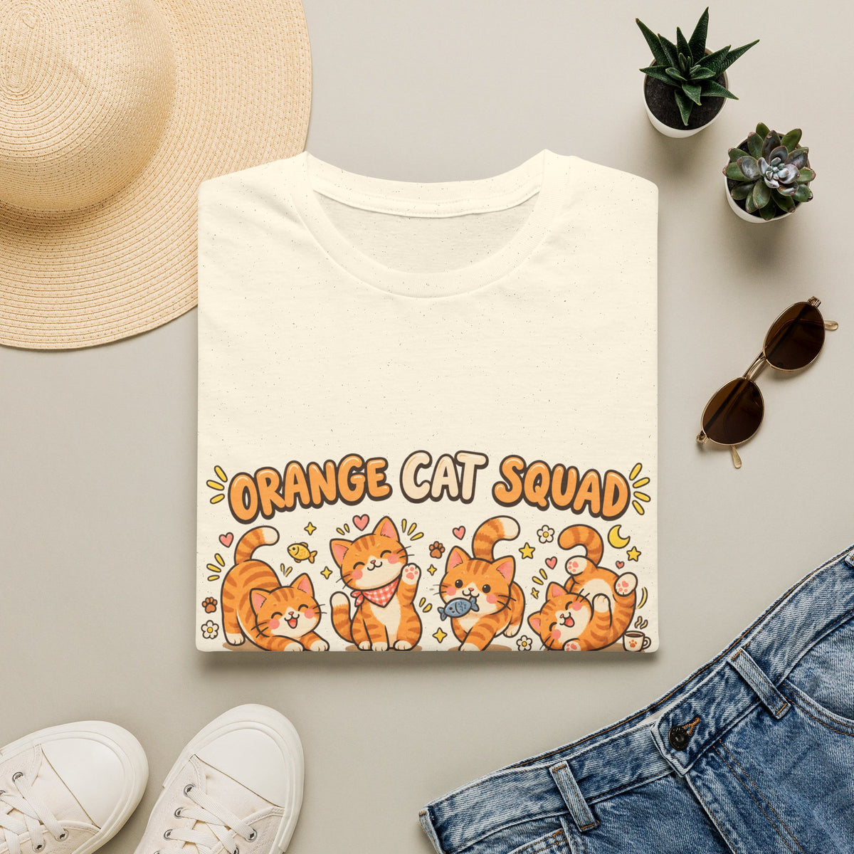 Orange Cat Squad T-Shirt – Cute Ginger Cats Graphic Tee for Cat Lovers