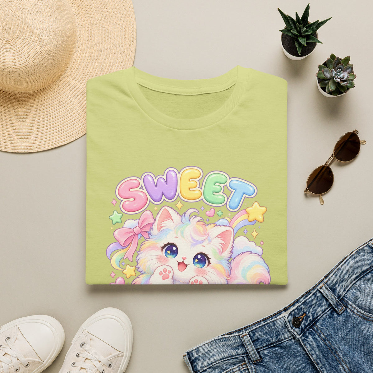 Sweet Paws Cute Pastel Cat T-Shirt