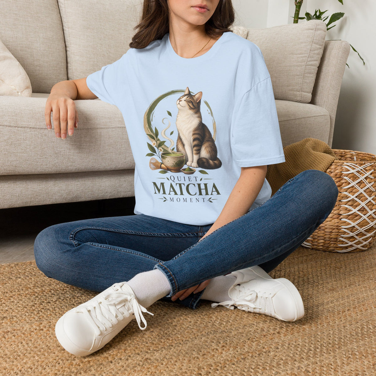 Matcha Cat T-Shirt — Cute Tea Lover Graphic Tee