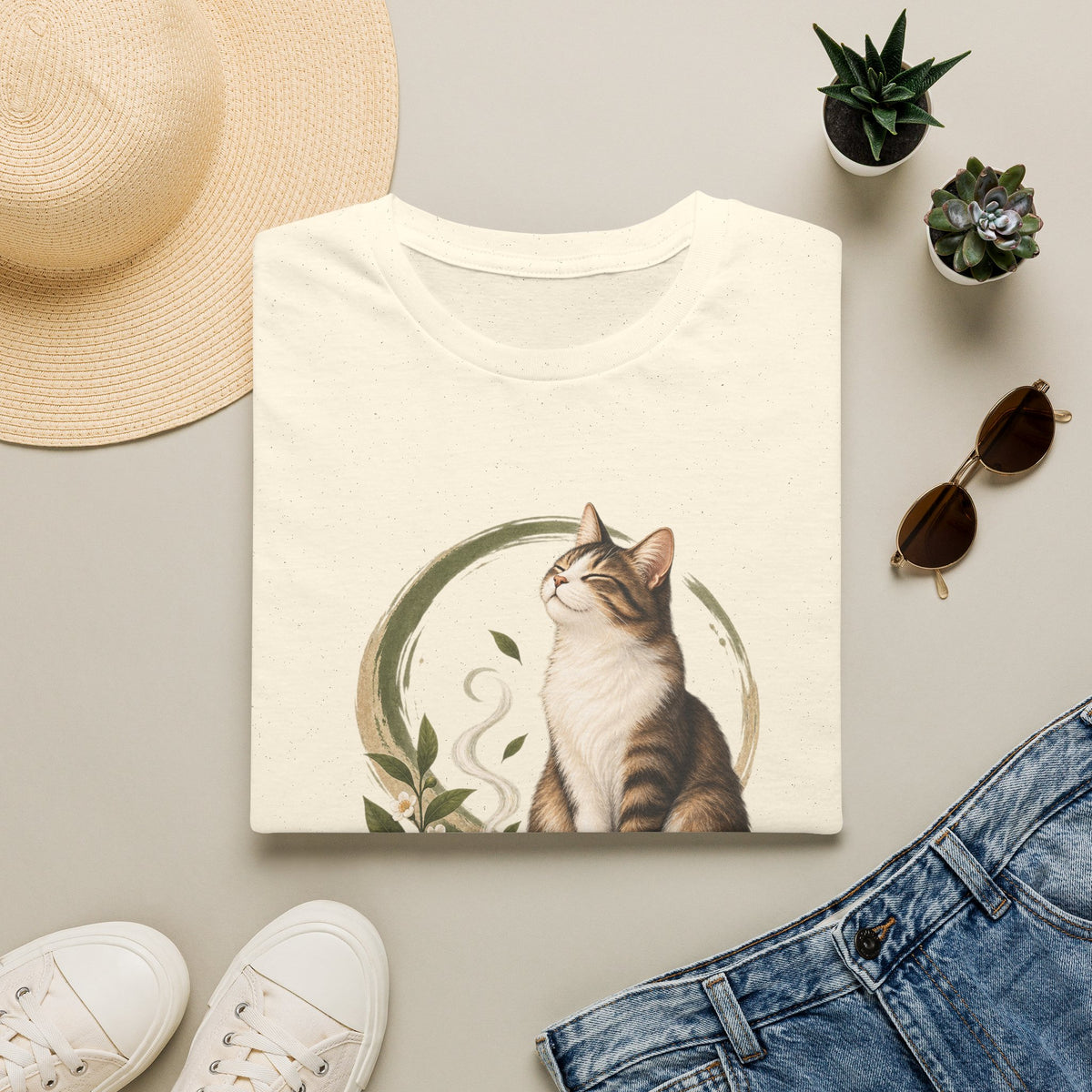 Matcha Cat T-Shirt — Cute Tea Lover Graphic Tee