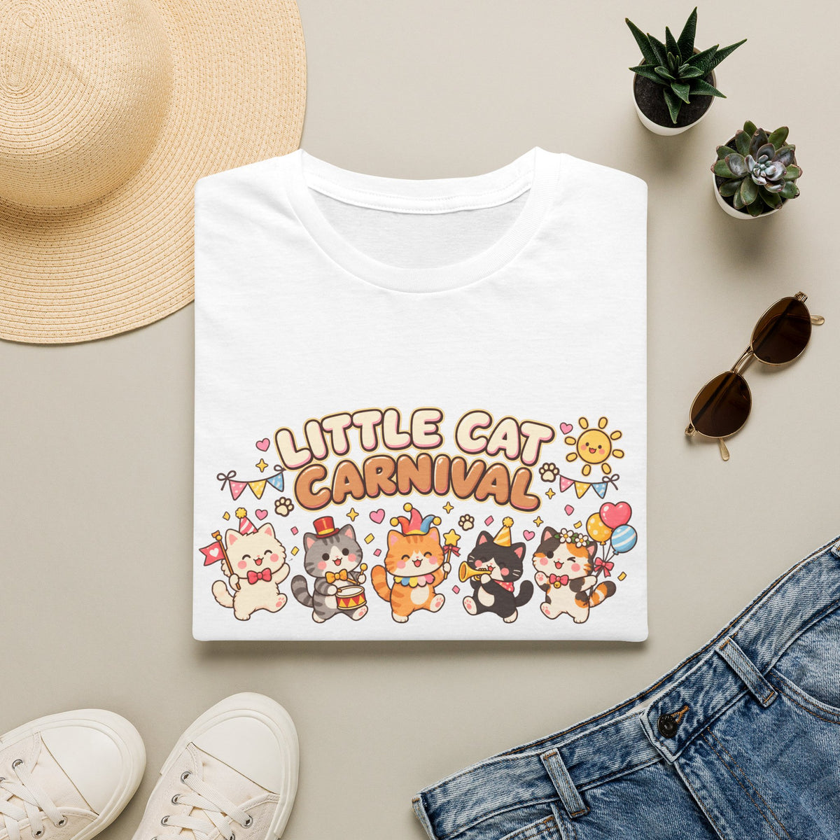 Little Cat Carnival T-Shirt — Cute Kawaii Cat Parade Tee