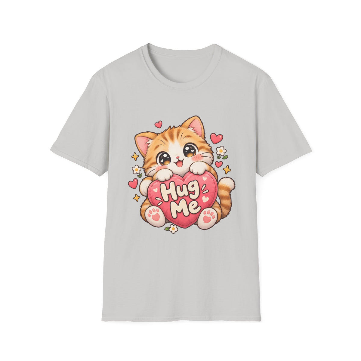 Cute Kitten "Hug Me" T-Shirt — Adorable Heart Cat Graphic Tee