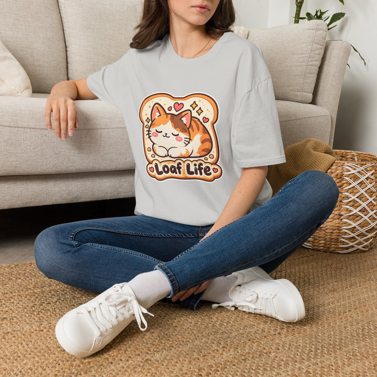 Cat Loaf T-Shirt — Cute ‘Loaf Life’ Calico Cat Graphic Tee