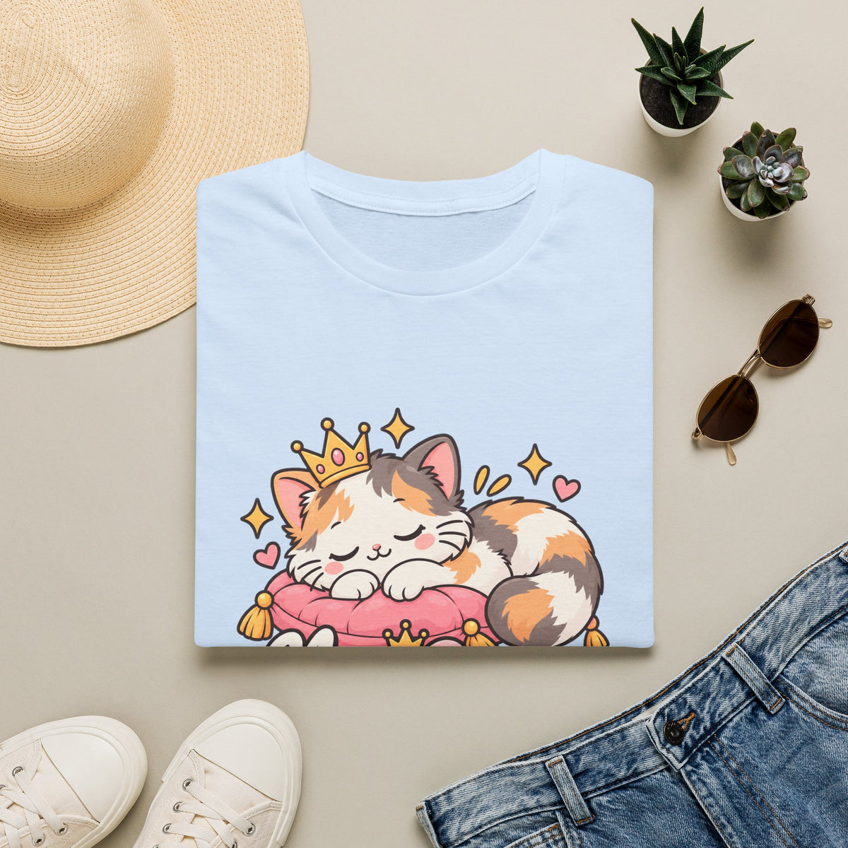 Nap Queen T-Shirt — Cute Sleeping Calico Cat Graphic Tee
