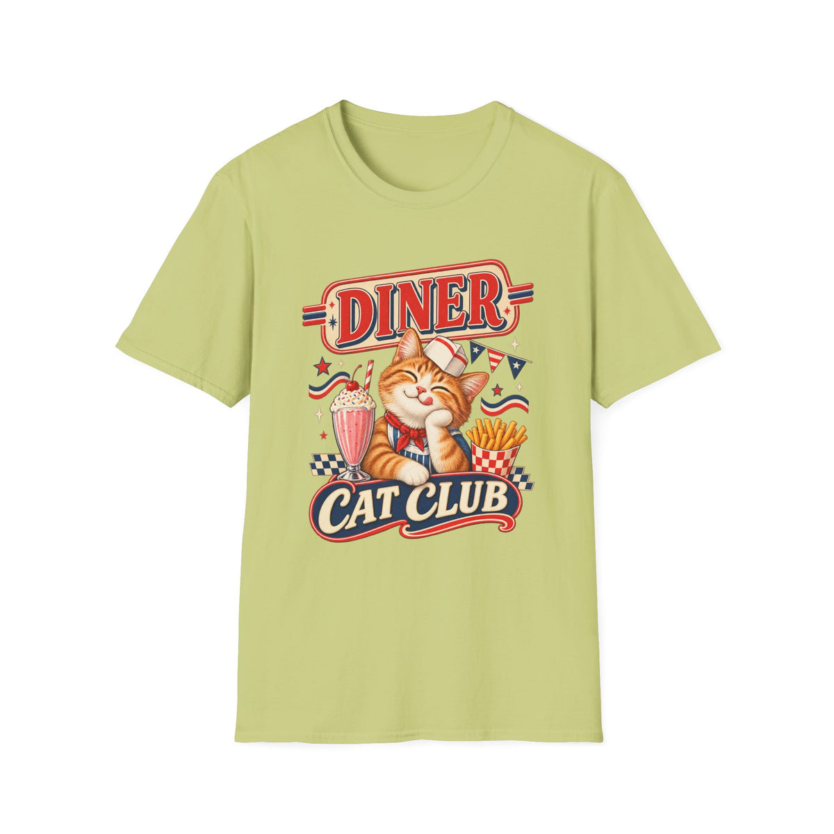 Diner Cat Club T‑Shirt — Retro Cute Cat Diner Graphic Tee