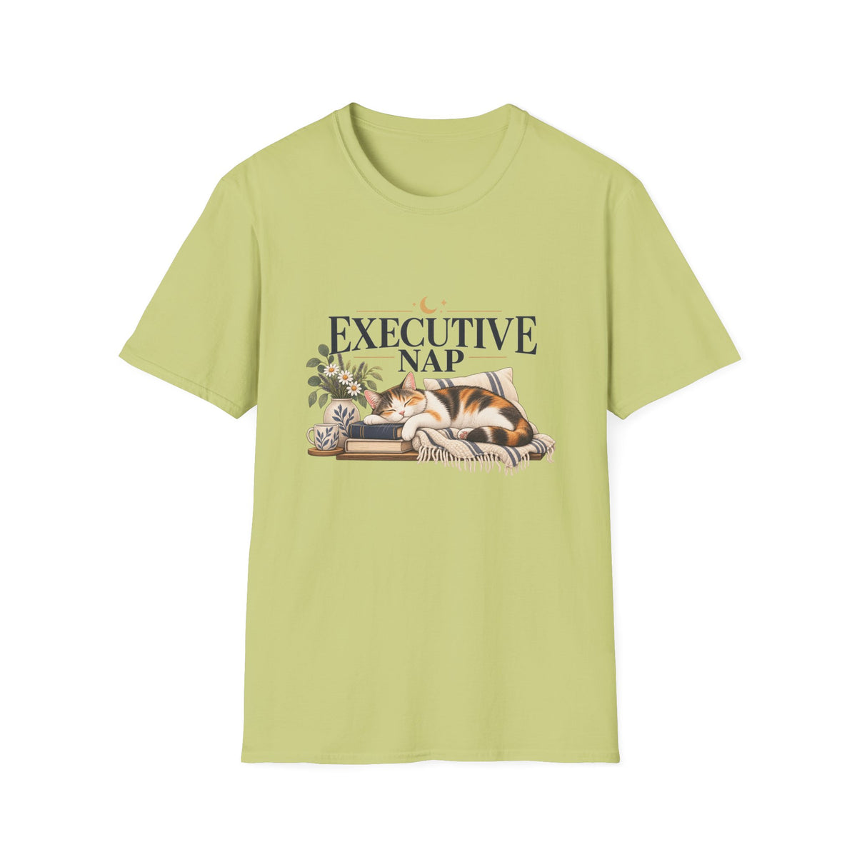 Executive Nap T-Shirt — Cute Cat Sleeping Graphic Tee for Cat Lovers