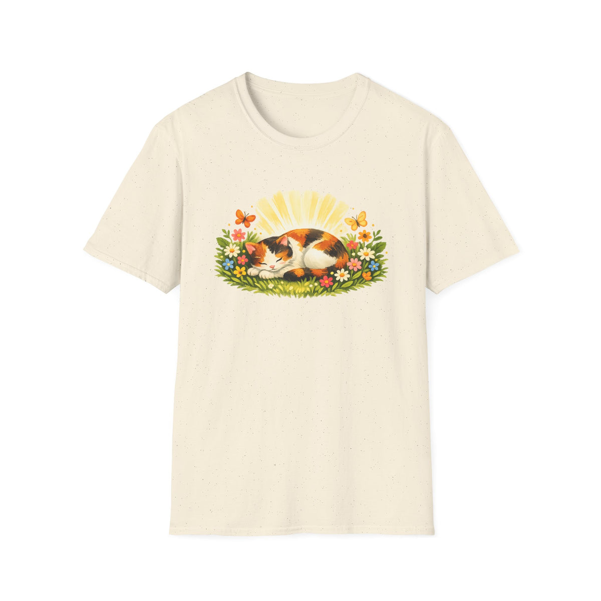 Calico Cat in Wildflower Sunrise T-Shirt