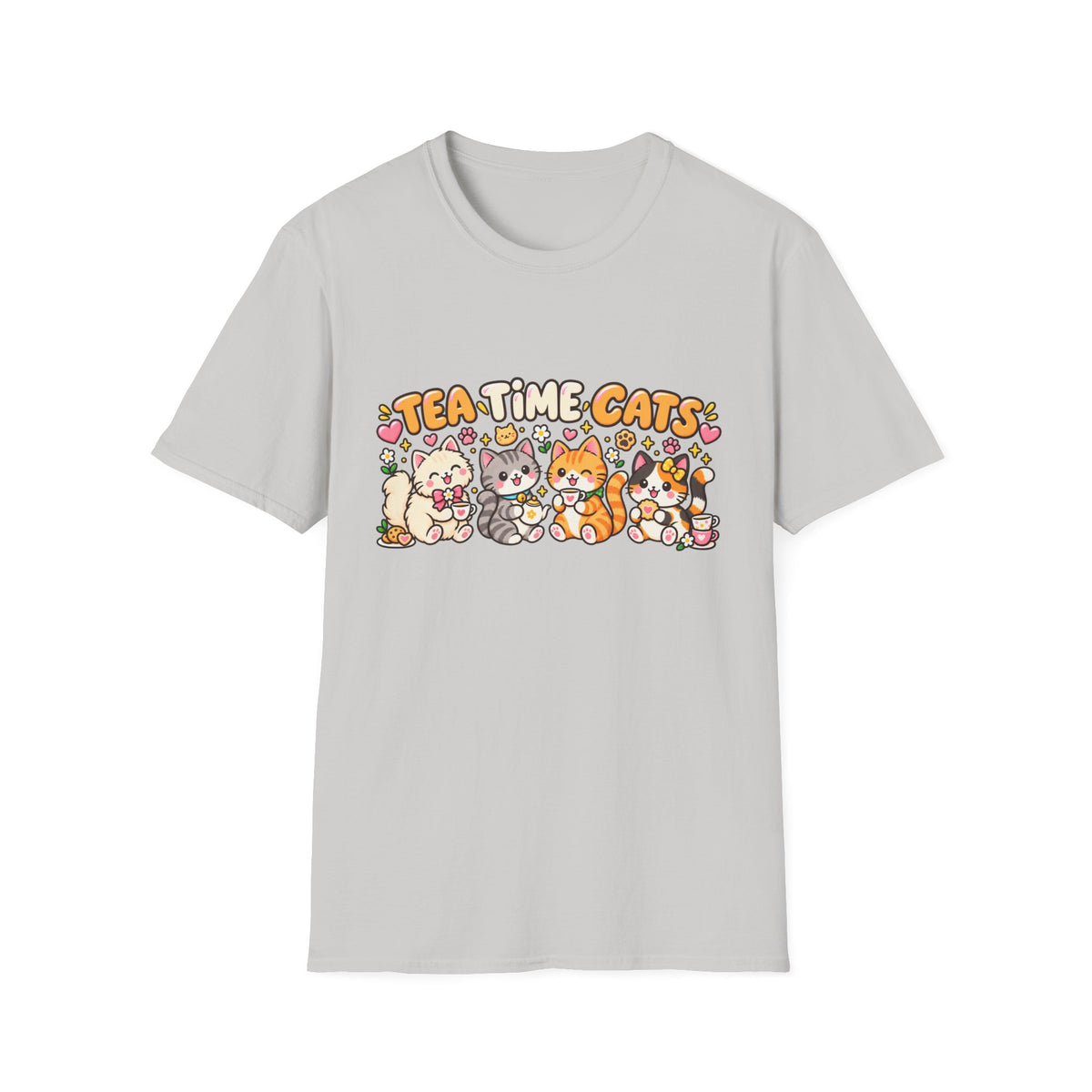 Tea Time Cats T-Shirt — Cute Kawaii Cat Tea Party Graphic Tee