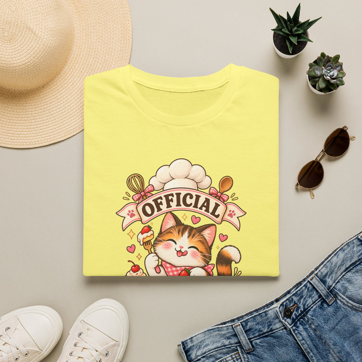 T-Shirt — "Official Candy Tester" Cute Cat Graphic