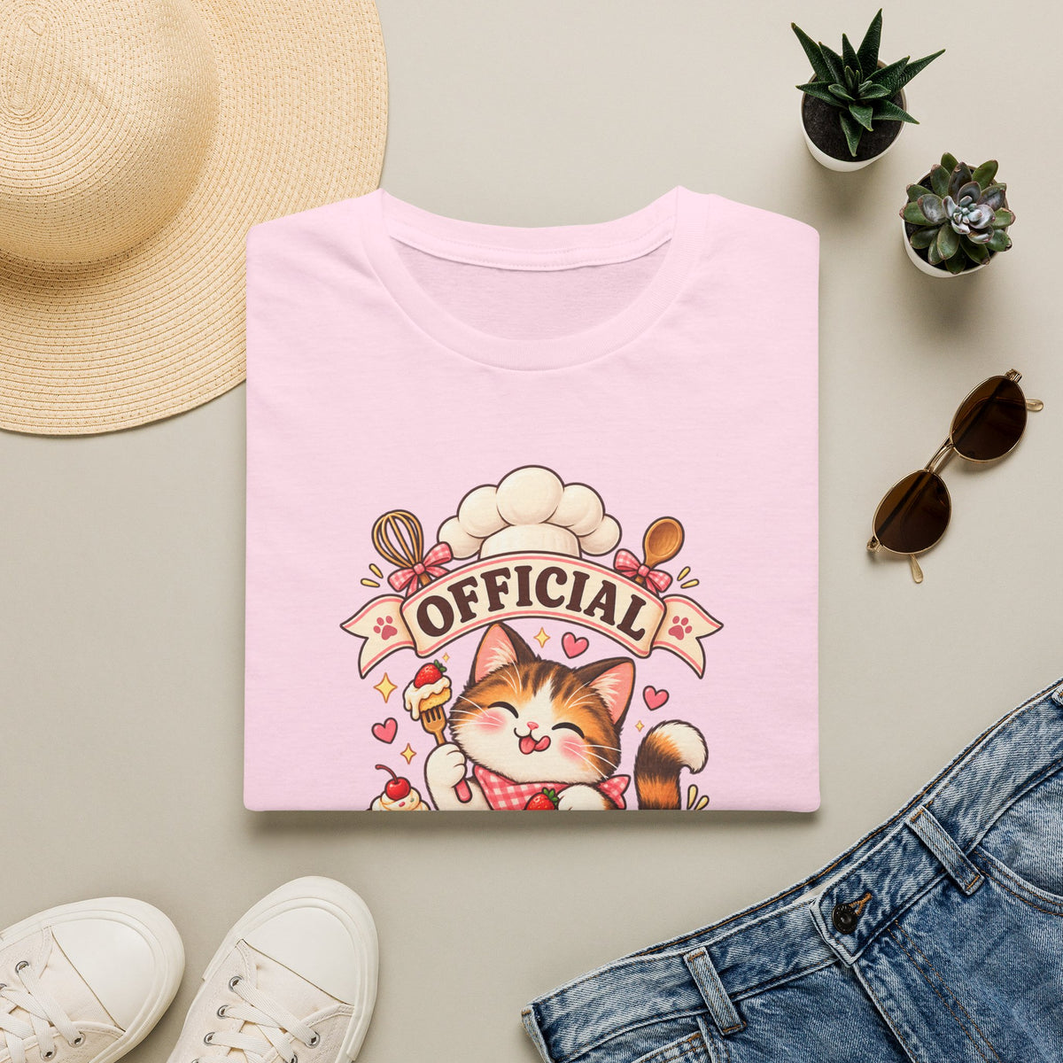T-Shirt — "Official Candy Tester" Cute Cat Graphic