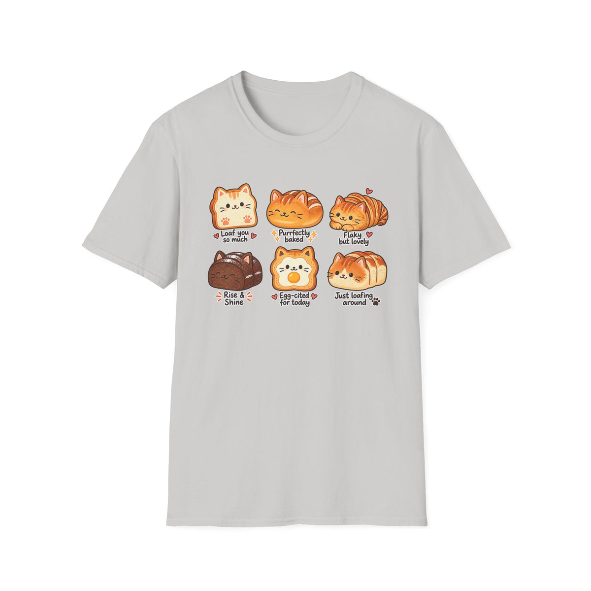 Cat Bread T-Shirt — Cute 'Loaf You So Much' Kawaii Bakery Cat Design