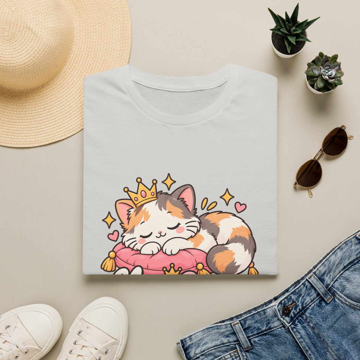 Nap Queen T-Shirt — Cute Sleeping Calico Cat Graphic Tee