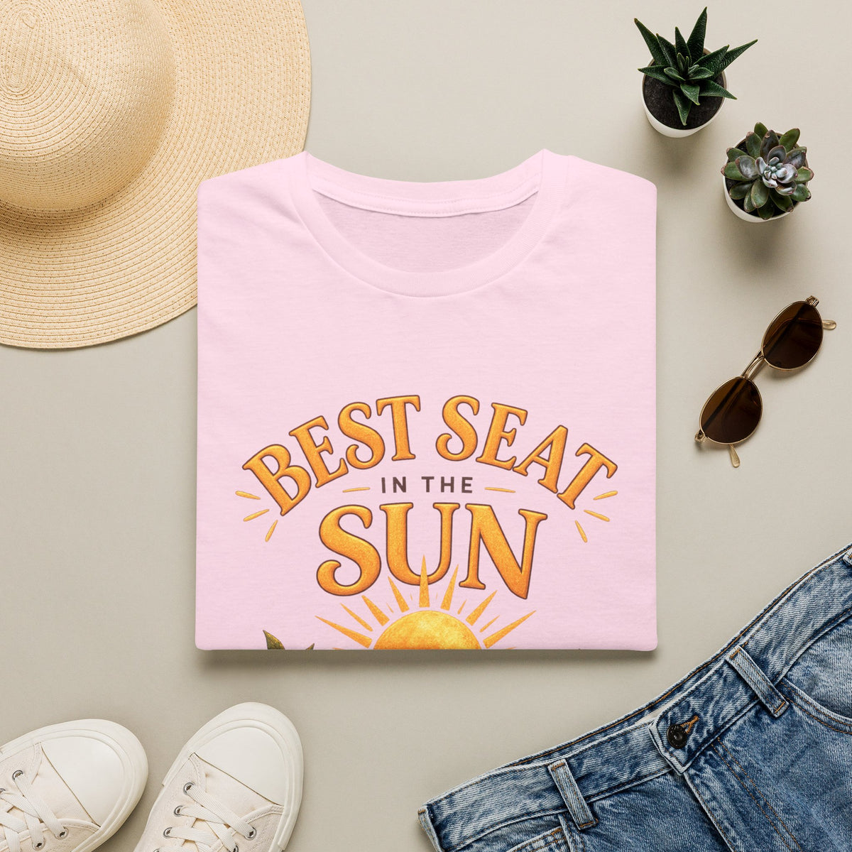 T-Shirt — "Best Seat in the Sun" Cat Graphic Tee