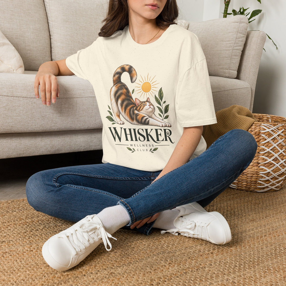 Cat Stretch T-Shirt — Whisker Sunshine Graphic Tee