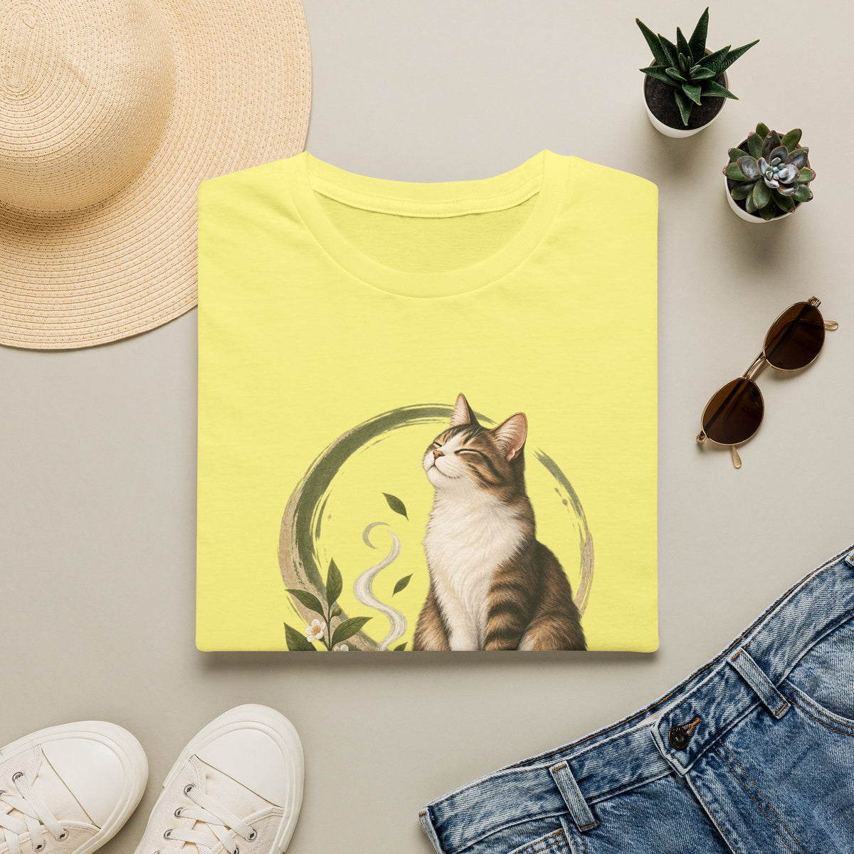 Matcha Cat T-Shirt — Cute Tea Lover Graphic Tee
