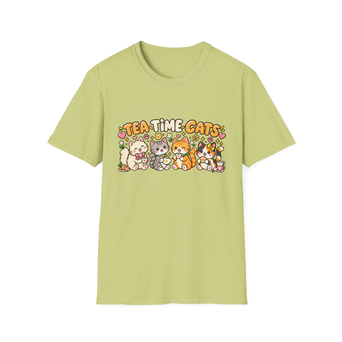 Tea Time Cats T-Shirt — Cute Kawaii Cat Tea Party Graphic Tee