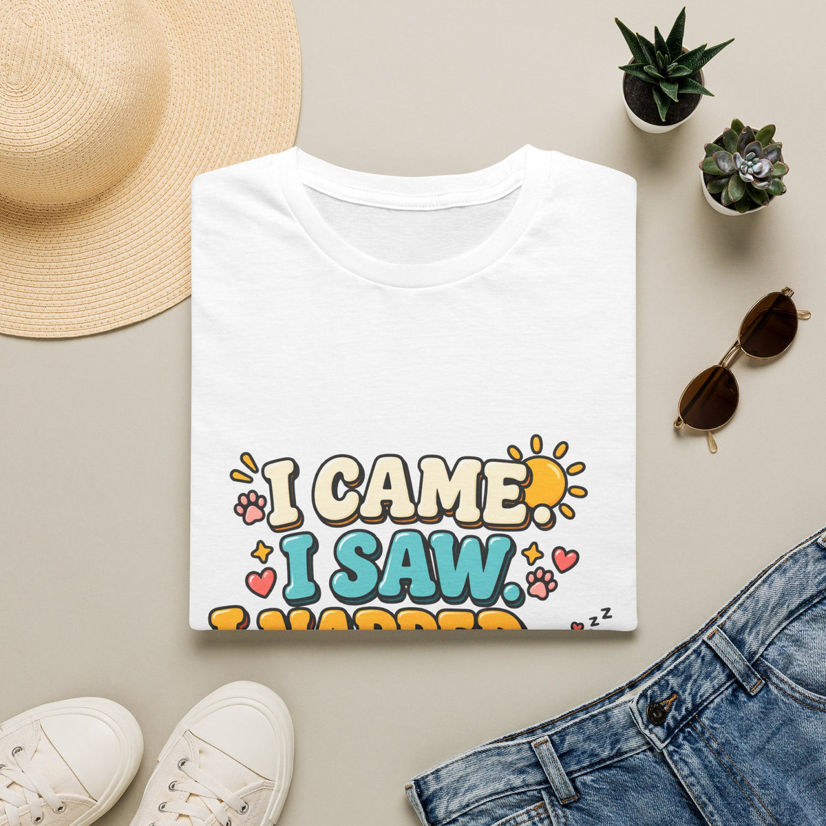 I Came I Saw I Napped T-Shirt — Cute Retro Sleepy Graphic Tee for Women & Men