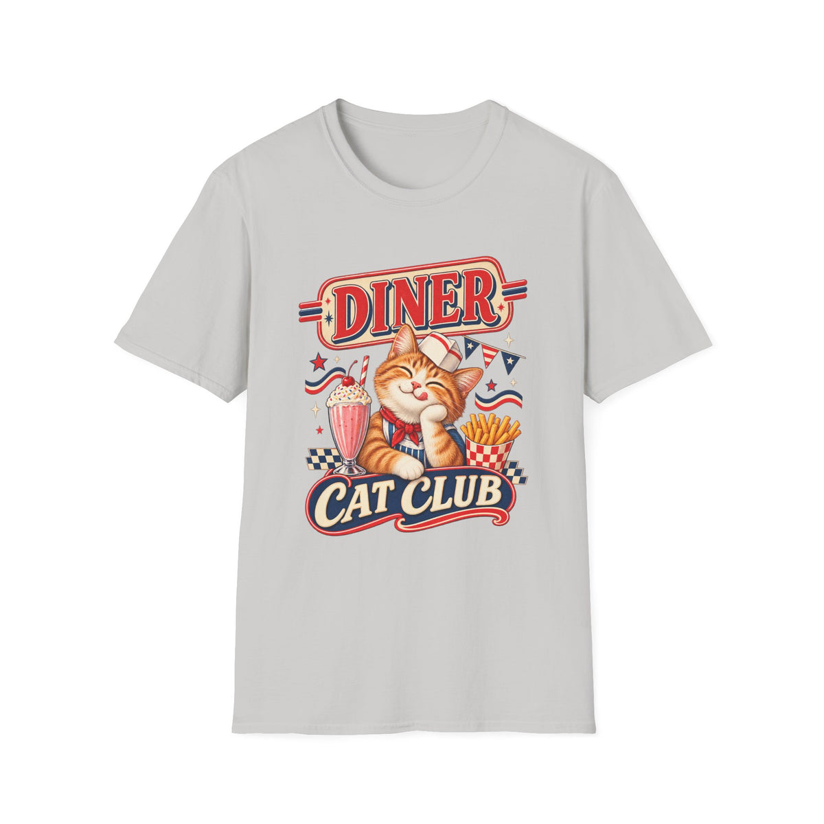 Diner Cat Club T‑Shirt — Retro Cute Cat Diner Graphic Tee
