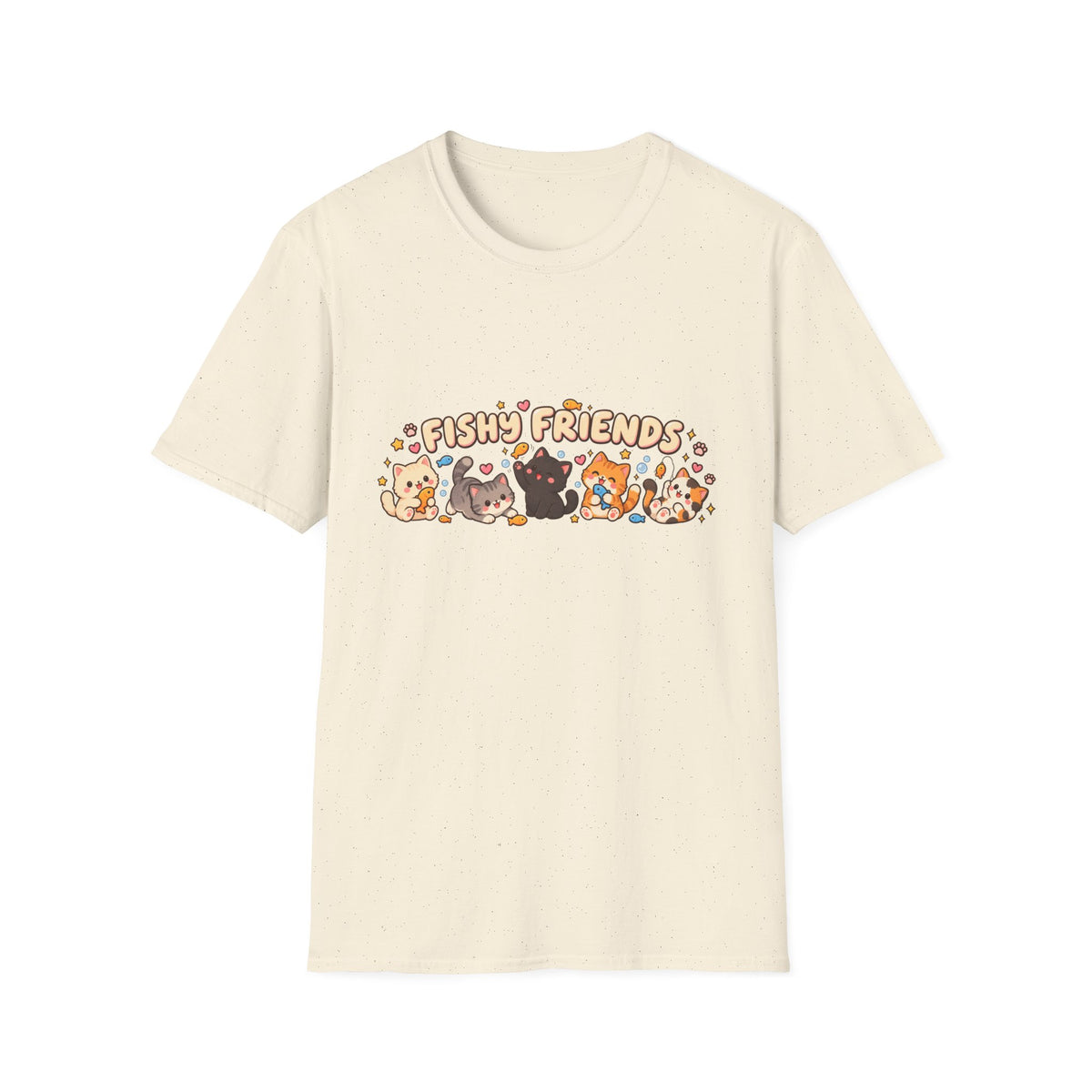T-Shirt — Cute "Fishy Friends" Cat Graphic Tee | Kawaii Cat Lover Gift