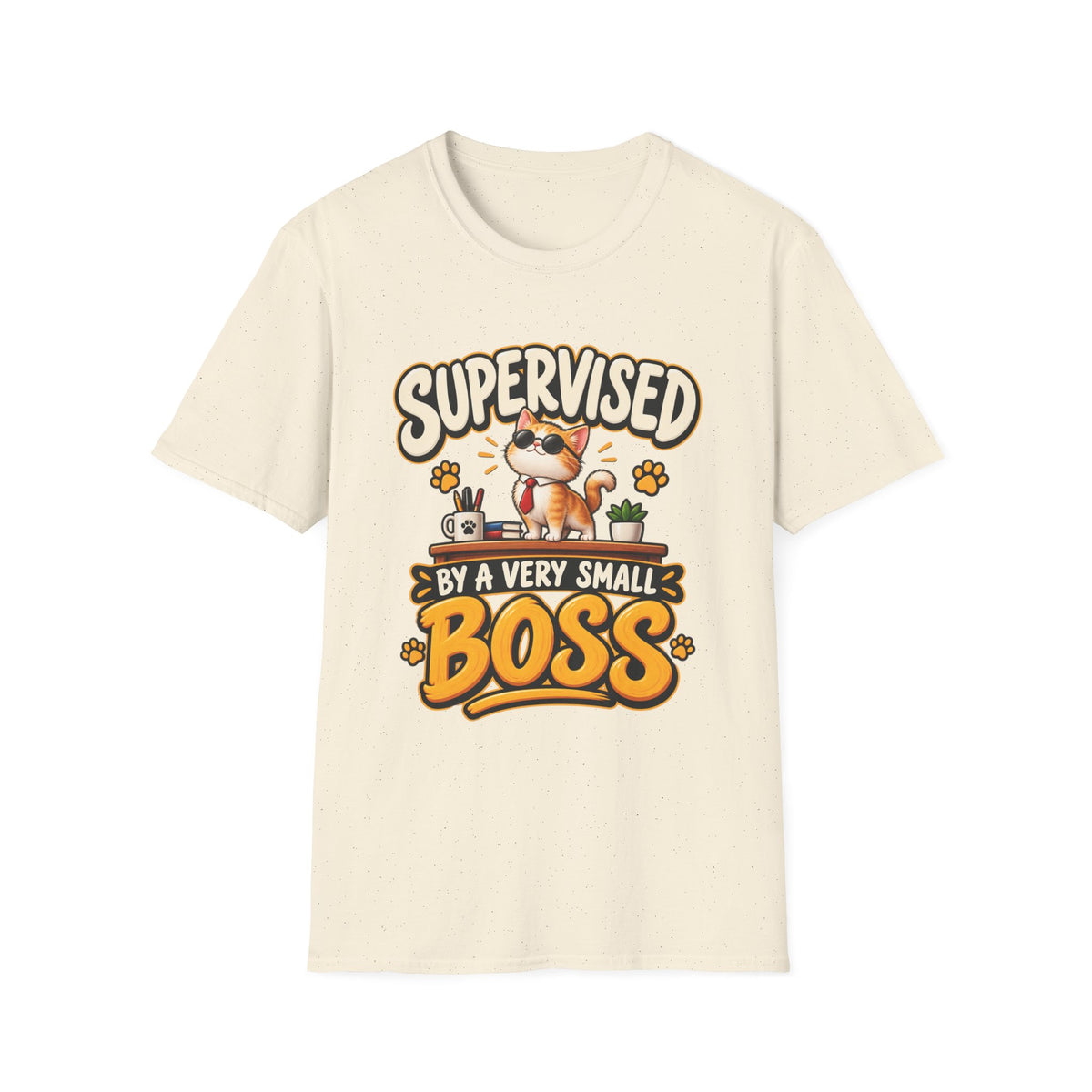 Supervised by a Very Small Boss T-Shirt — Cute Cat Supervisor Graphic Tee