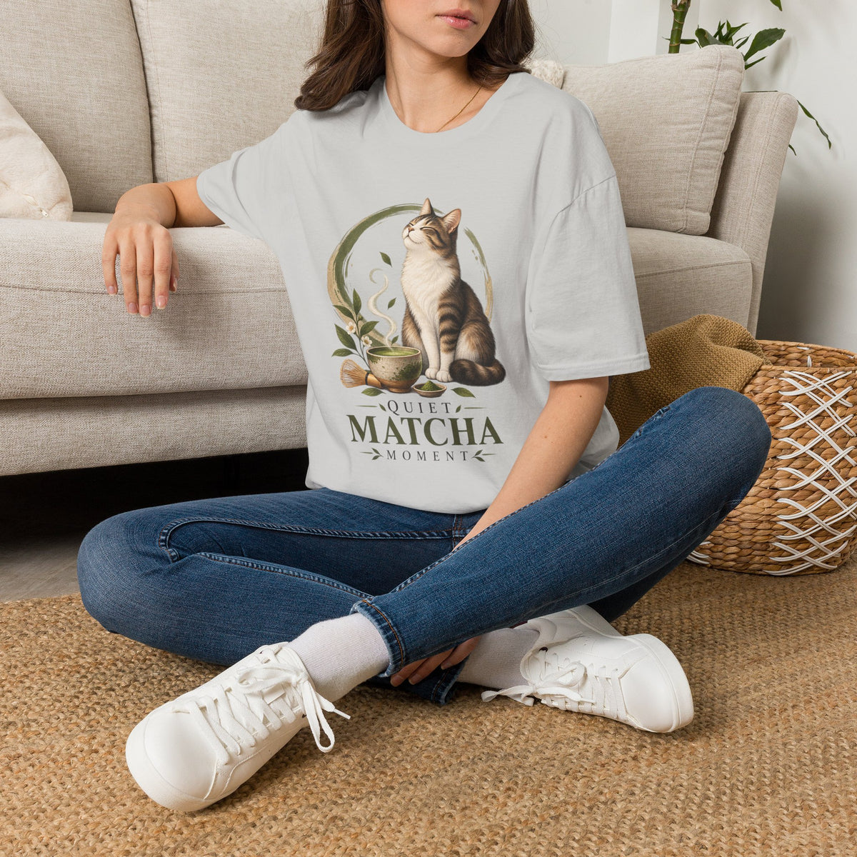 Matcha Cat T-Shirt — Cute Tea Lover Graphic Tee