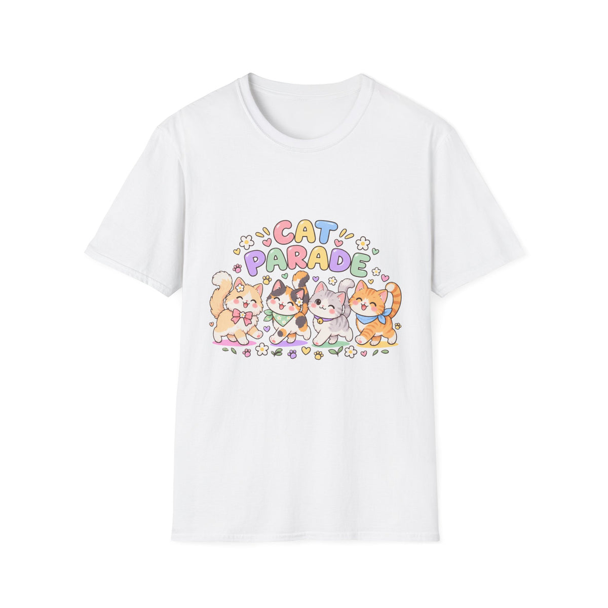 Cat Parade T-Shirt — Cute Cartoon Cats Graphic Tee