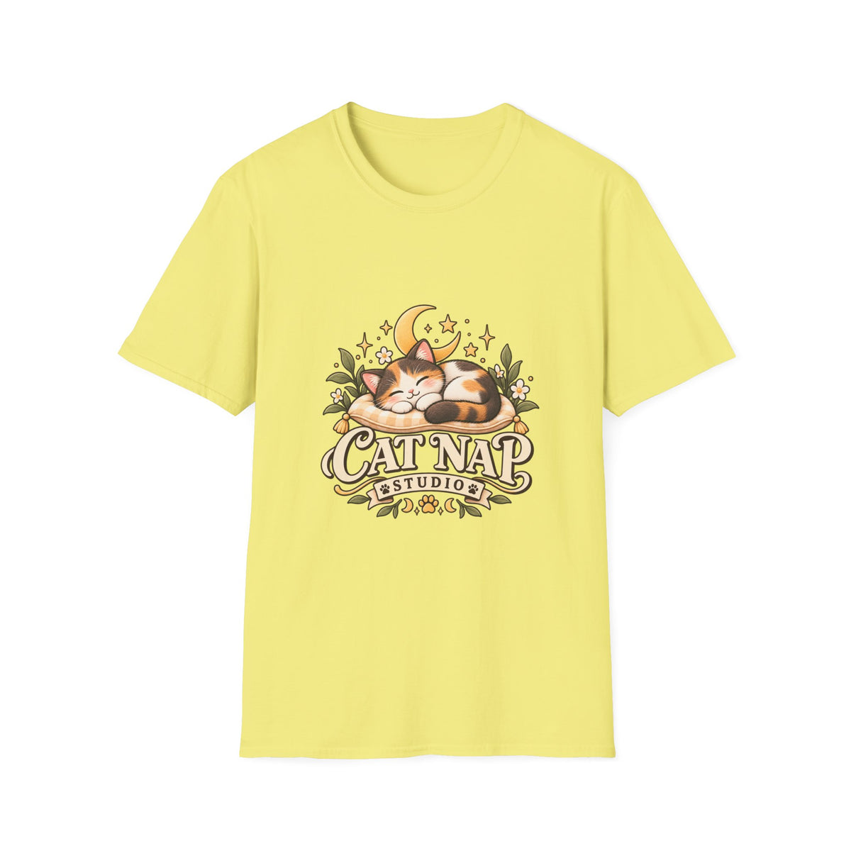 Cat Nap T-Shirt — Cute Sleeping Calico Cat Design