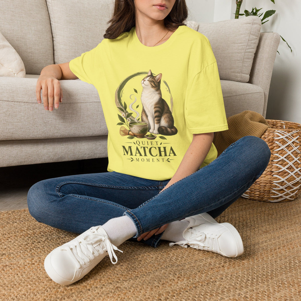 Matcha Cat T-Shirt — Cute Tea Lover Graphic Tee
