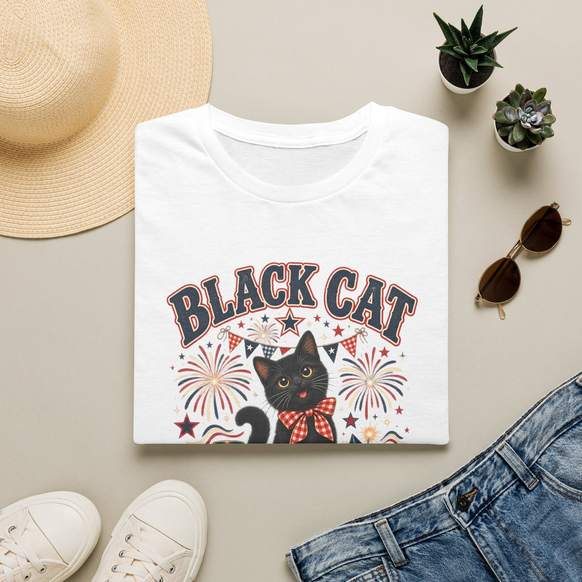 Black Cat Sparkle Club Tee – Cute Retro Cat Graphic T‑Shirt