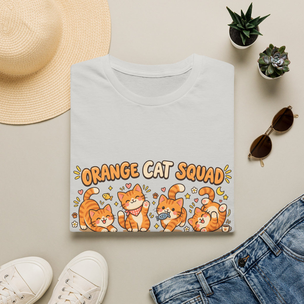 Orange Cat Squad T-Shirt – Cute Ginger Cats Graphic Tee for Cat Lovers