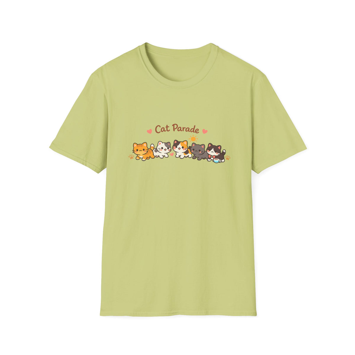 Cat Parade T-Shirt — Cute Kittens Graphic Tee for Cat Lovers