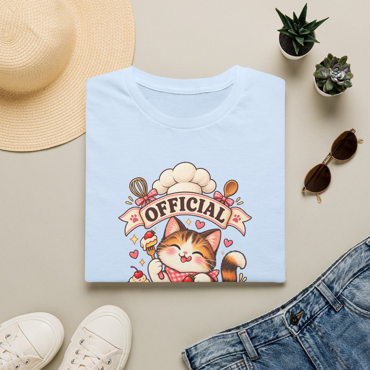 T-Shirt — "Official Candy Tester" Cute Cat Graphic