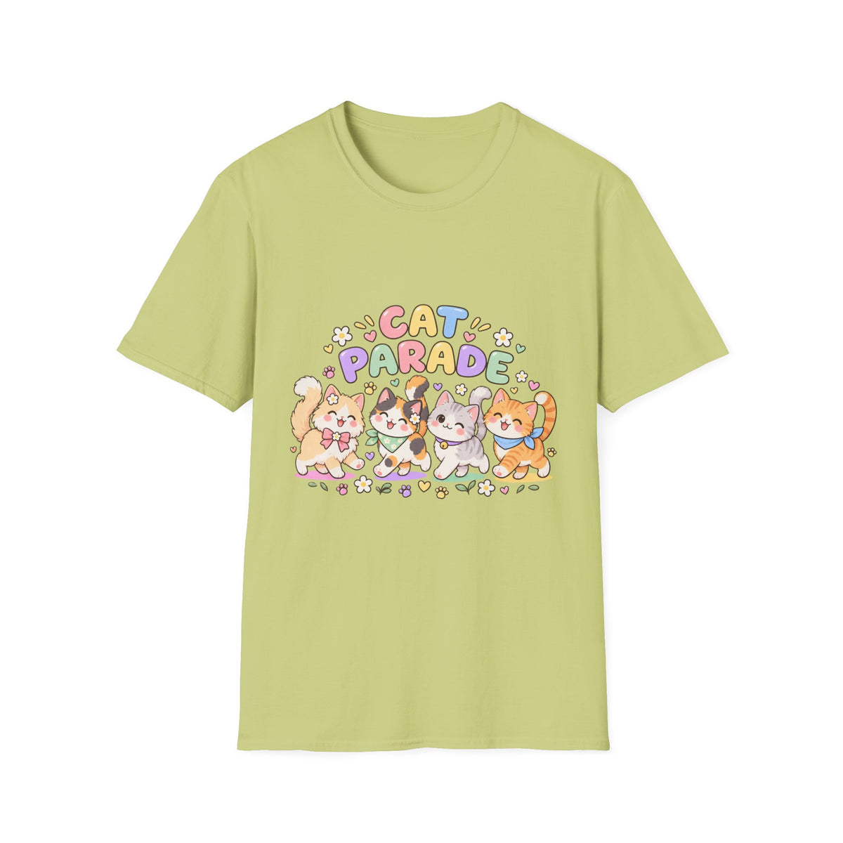 Cat Parade T-Shirt — Cute Cartoon Cats Graphic Tee