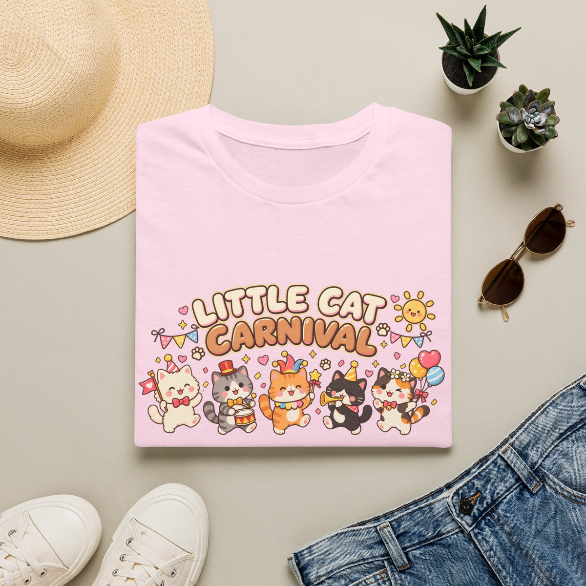 Little Cat Carnival T-Shirt — Cute Kawaii Cat Parade Tee