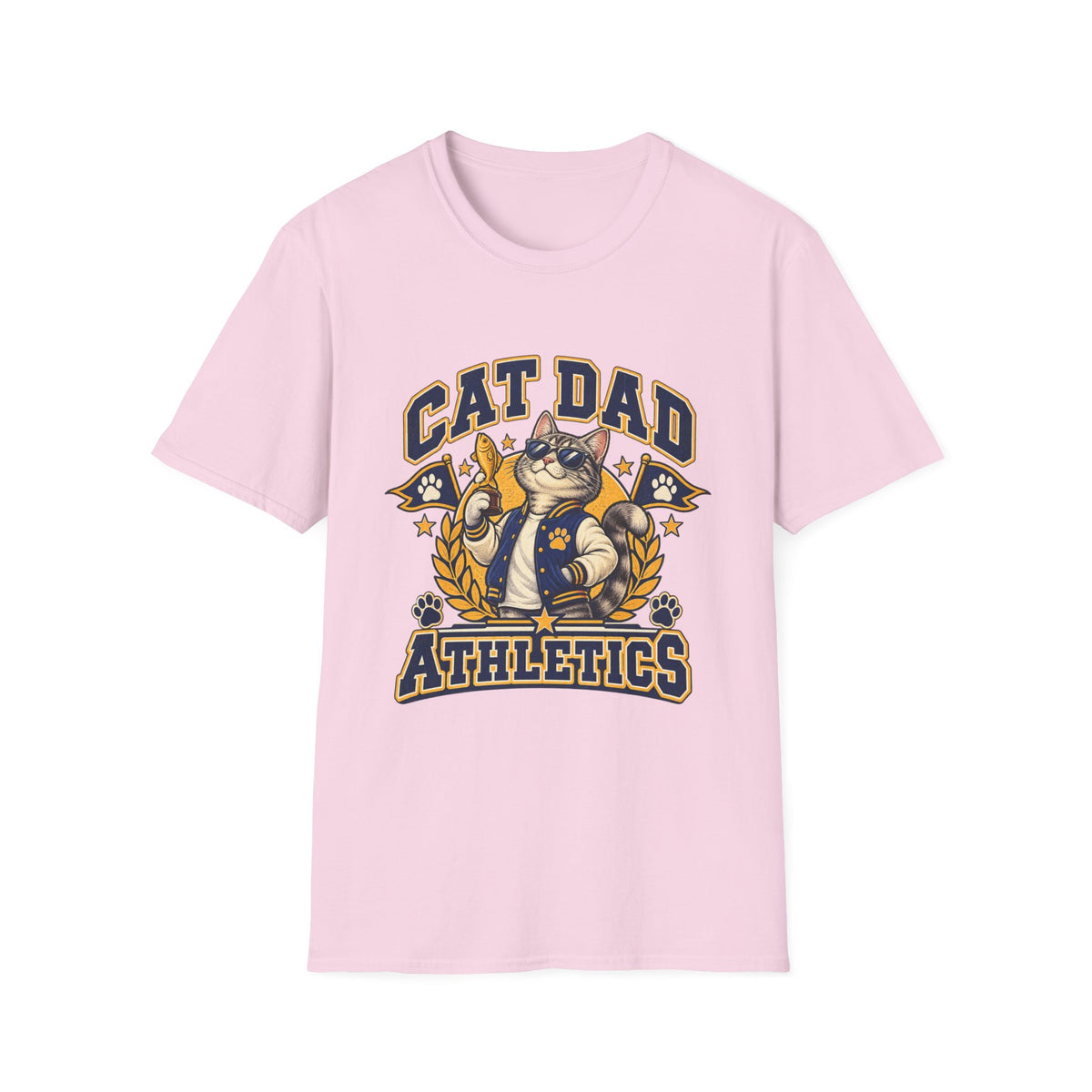 Cat Dad T-Shirt — Retro Athletic Cat Dad Graphic Tee