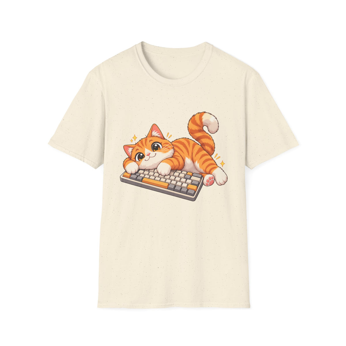 Cute Orange Kitty Playing on Keyboard T-Shirt