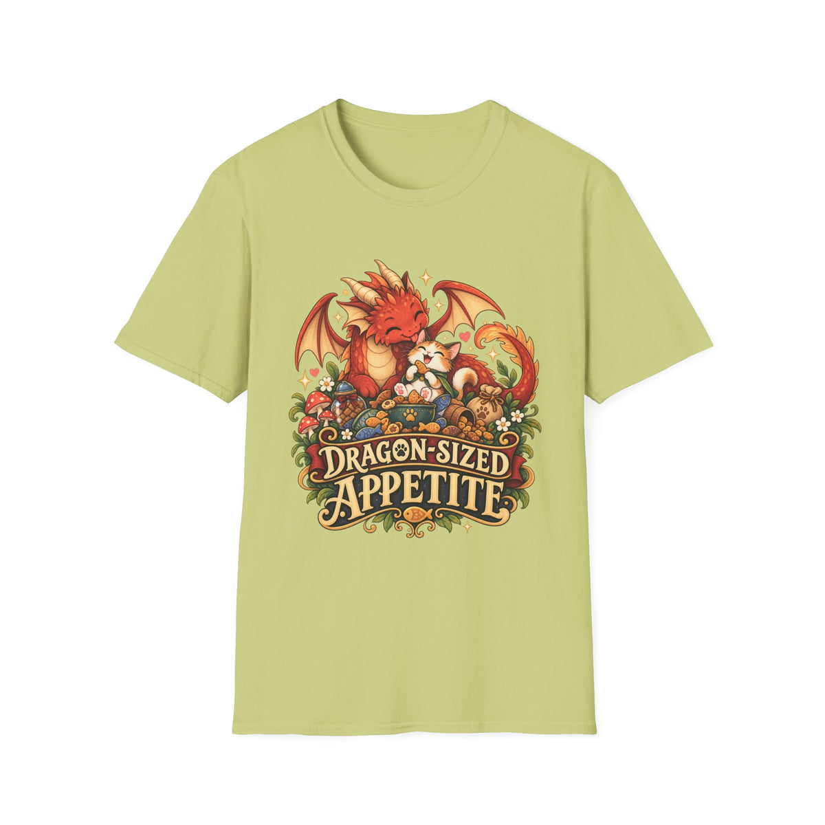 Dragon-Sized Appetite T-Shirt — Cute Dragon with Fox Comfort Tee