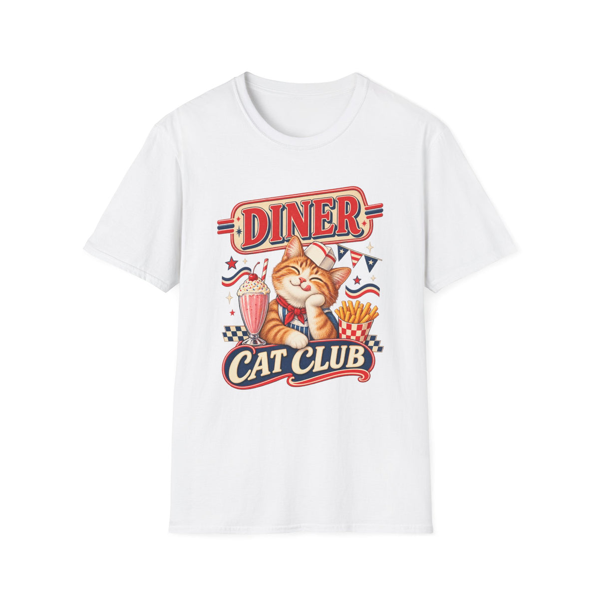 Diner Cat Club T‑Shirt — Retro Cute Cat Diner Graphic Tee