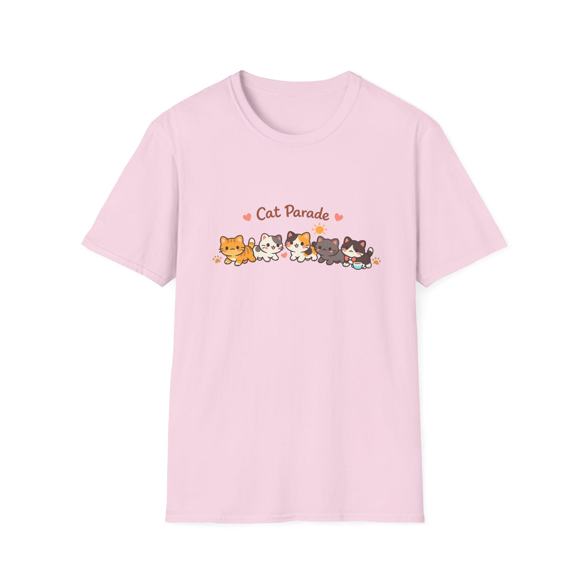 Cat Parade T-Shirt — Cute Kittens Graphic Tee for Cat Lovers