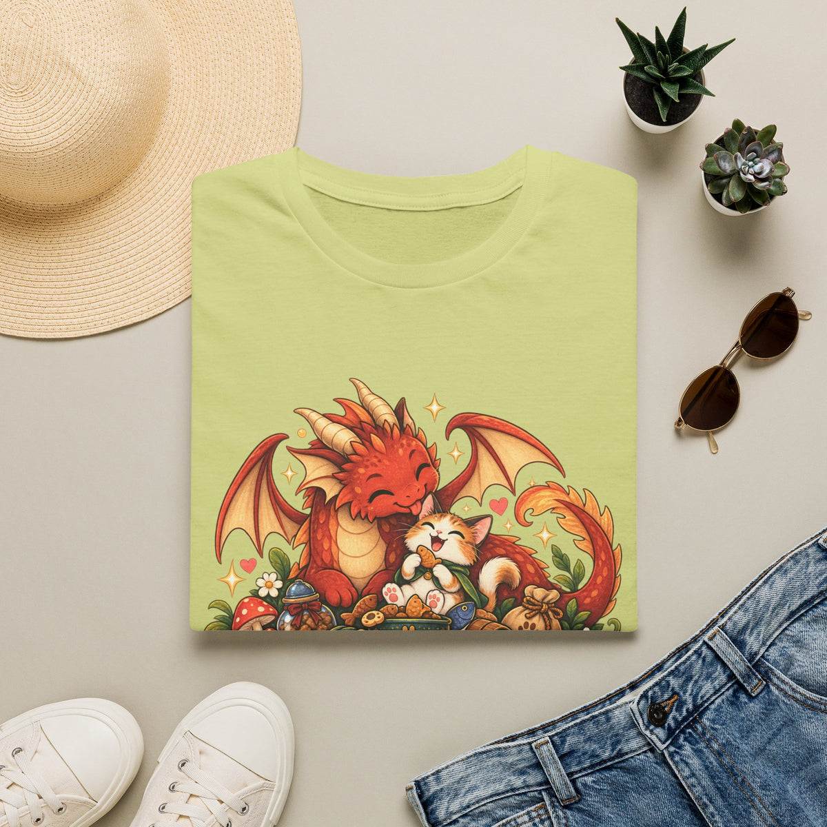 Dragon-Sized Appetite T-Shirt — Cute Dragon with Fox Comfort Tee