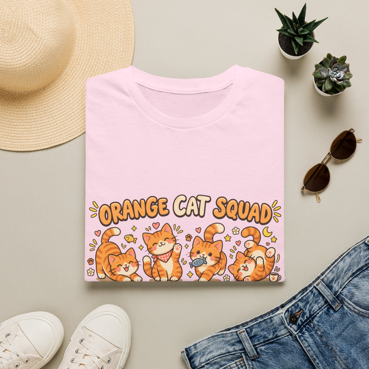Orange Cat Squad T-Shirt – Cute Ginger Cats Graphic Tee for Cat Lovers