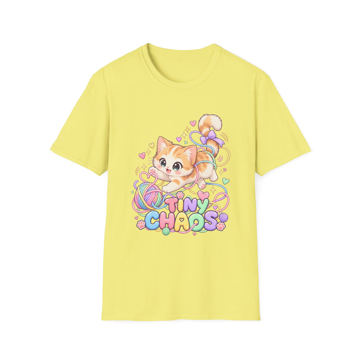 Cute Kitten Graphic T-Shirt — "Tiny Chaos" Pastel Cat Design